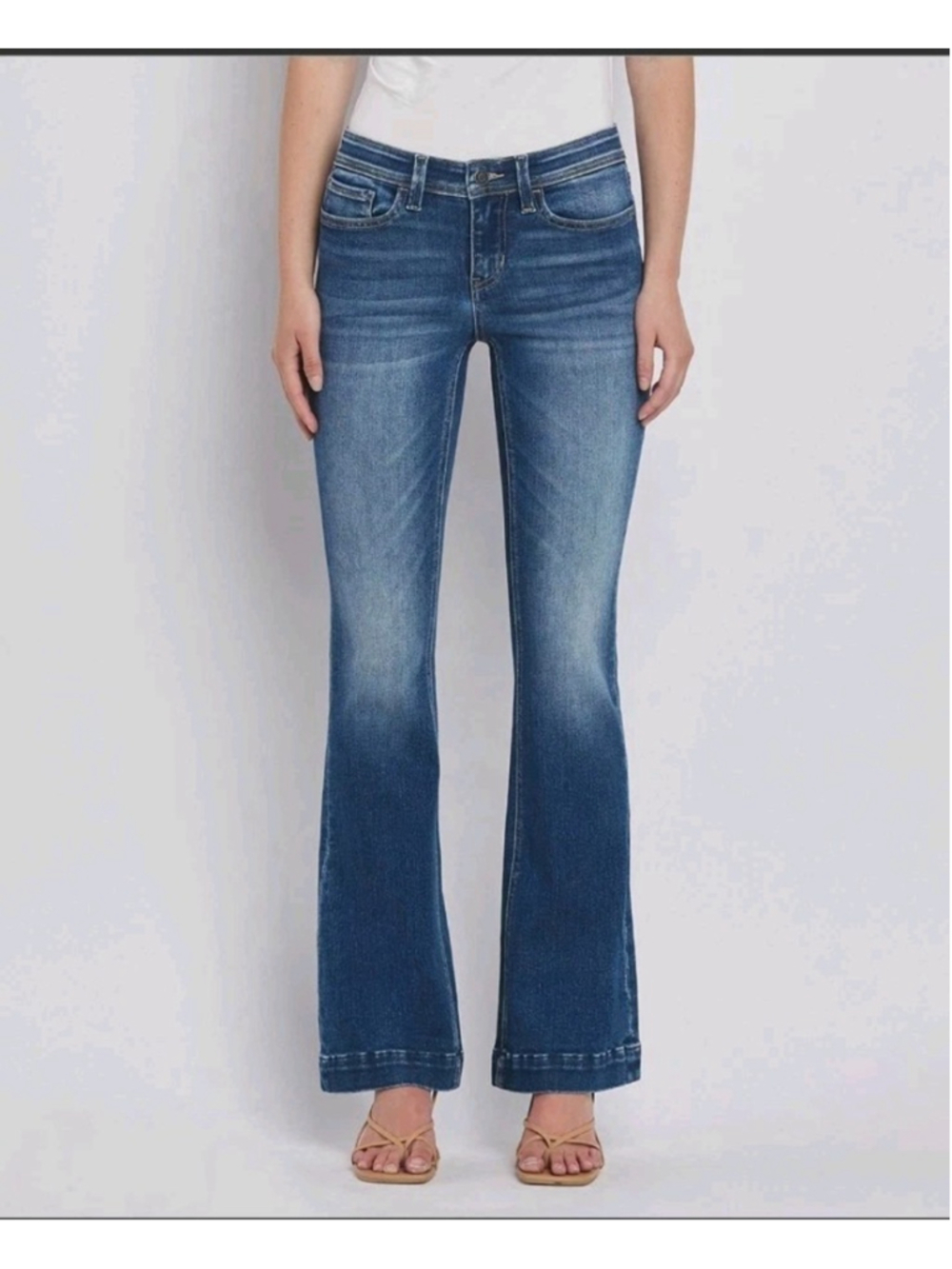 Flying Monkey Womens Flare Jeans 28 Stretch Low Rise F5397 Y2K Medium Wash